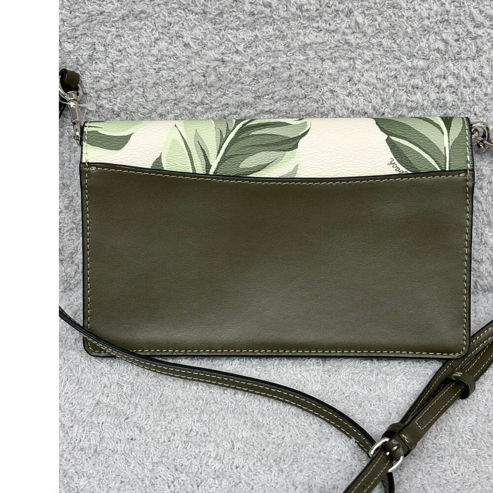 Coach Anna Foldover Green Banana Leaf Leather Crossbody Purse #72029 - Picture 2 of 12